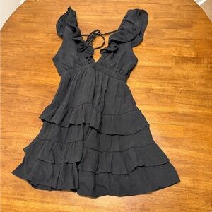 Ruffled Black Dress
